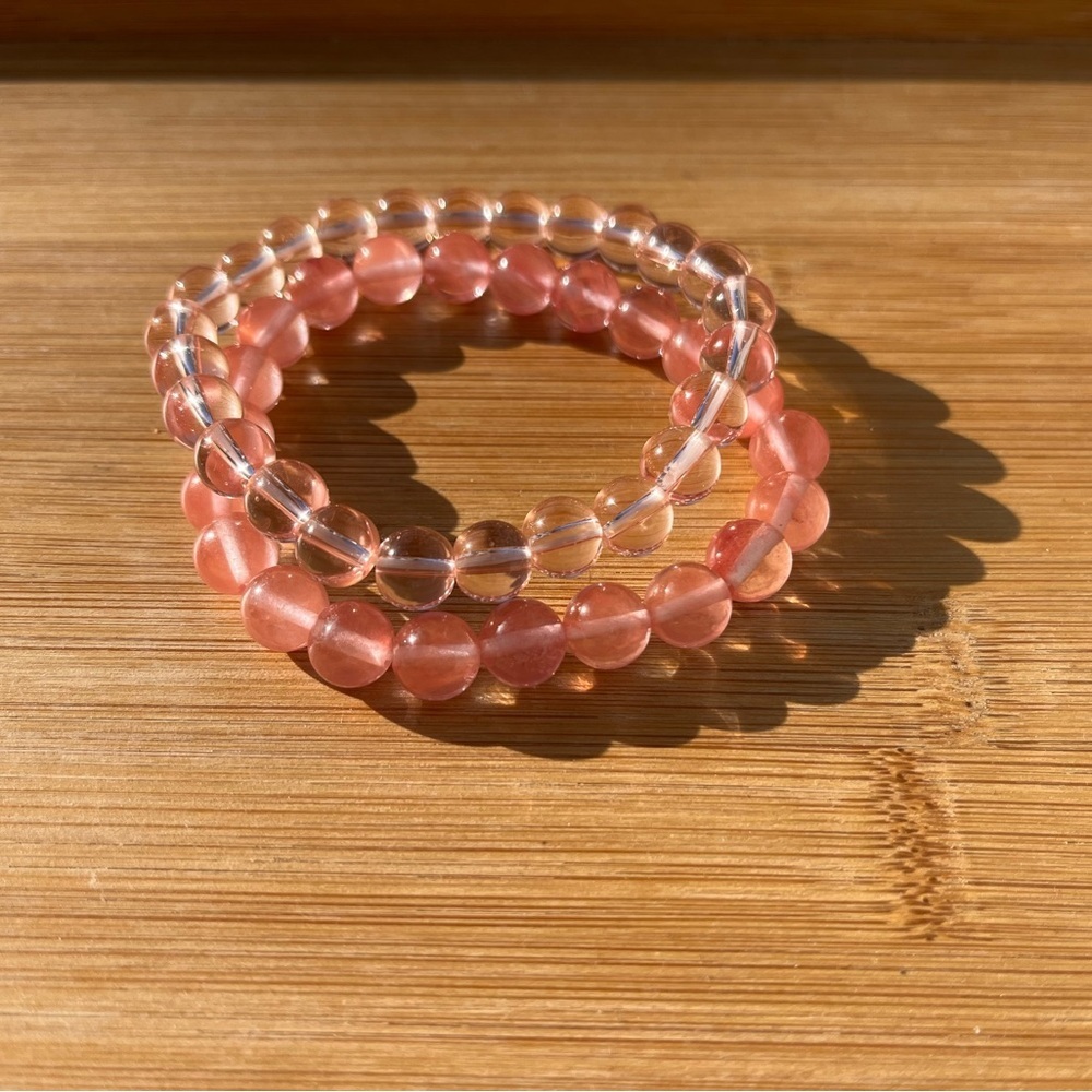 Rose Quartz Glass Beads - Picture 6 of 7